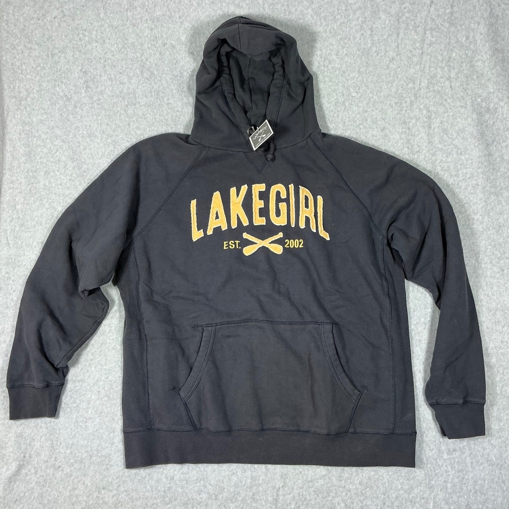 Lakegirl Sanded Fleece Hooded Sweatshirt Navy Blue XXL NWT MFPH